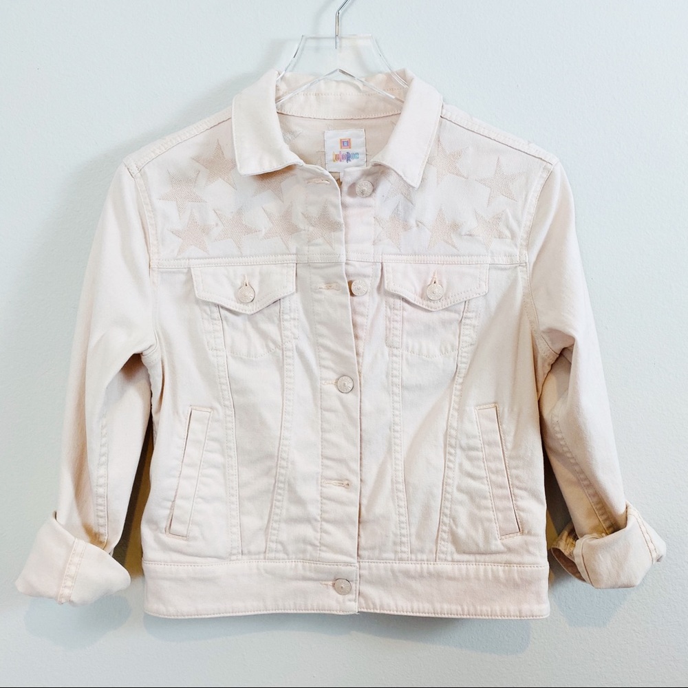 LuLaRoe Blush Star Embroidered Denim Jacket